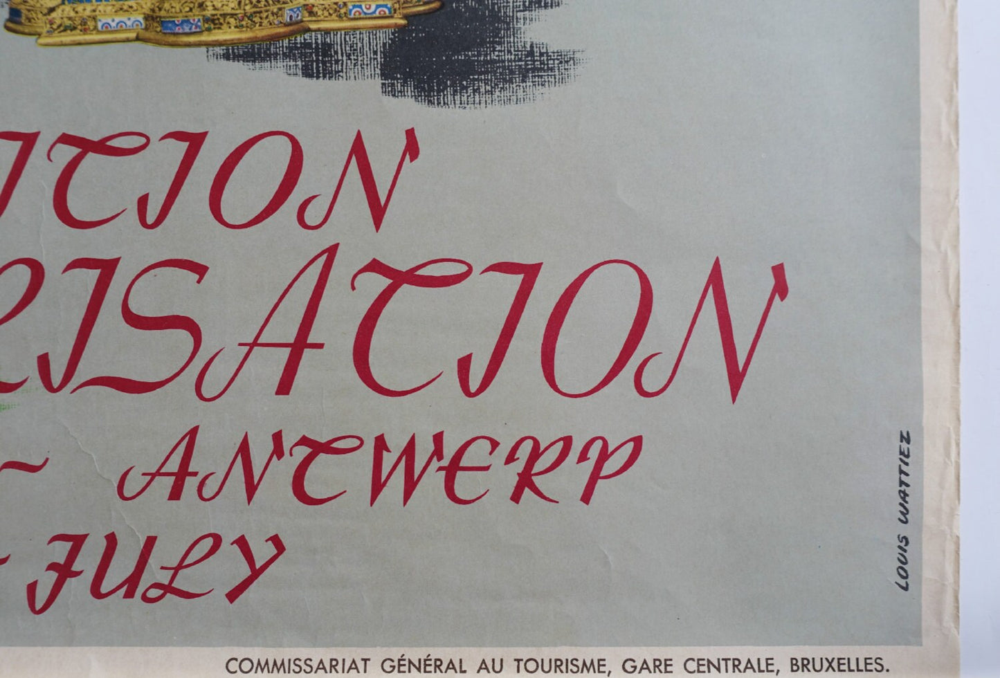 1956 Belgian Travel Poster "Exhibition Art and Civilization" - Original Vintage Poster