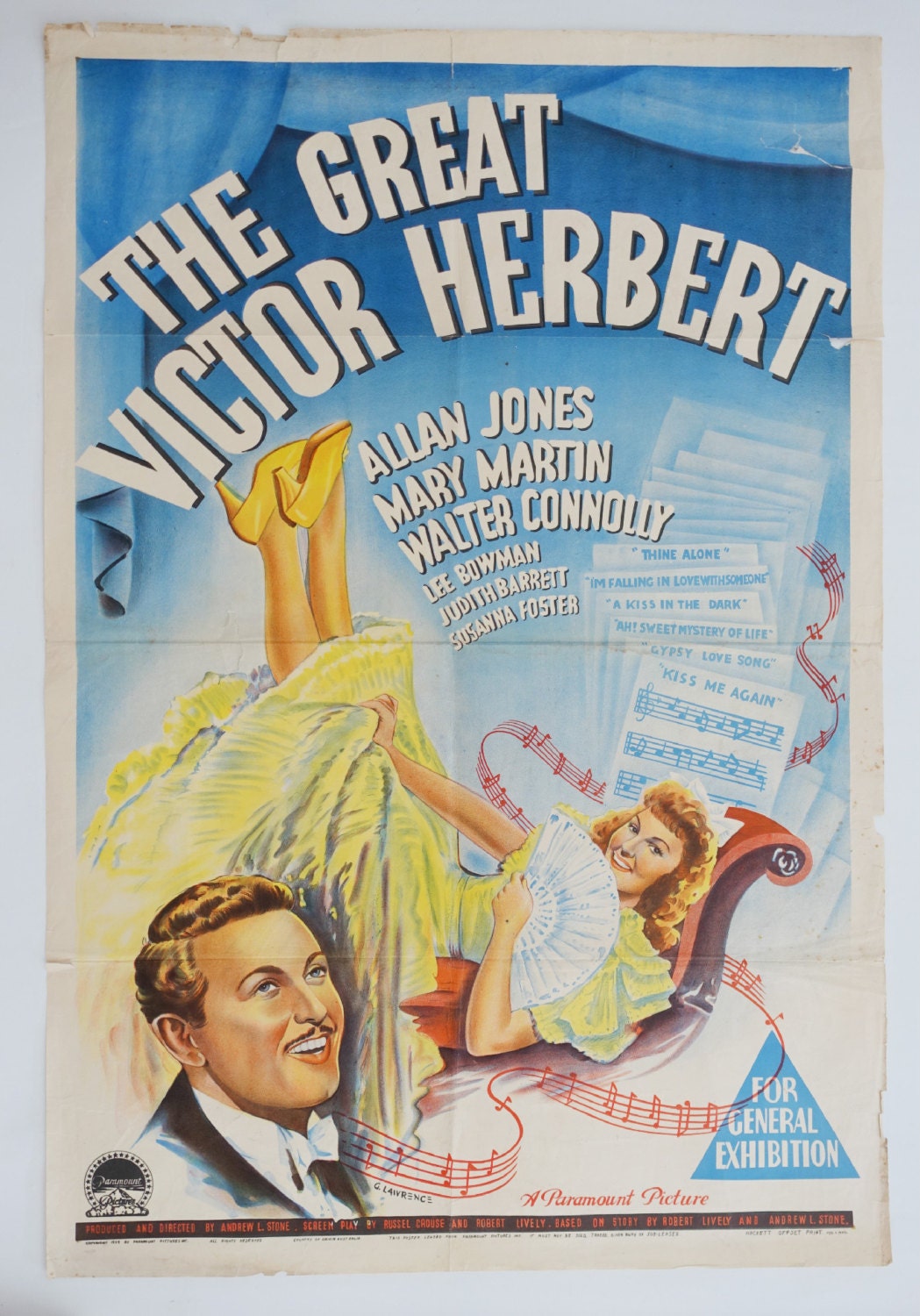 1939 The Great Victor Herbert Movie Poster - Original Vintage Poster