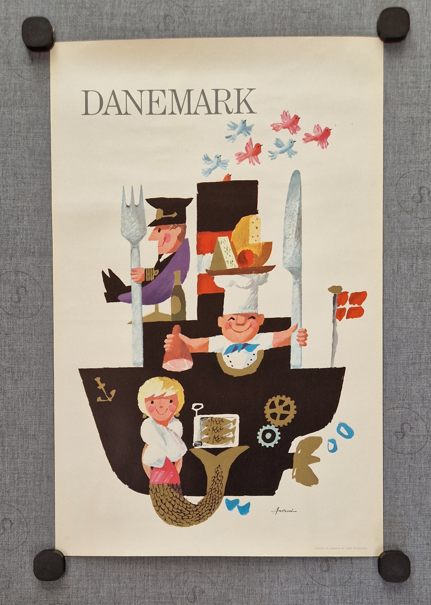1960s Danish Food by Antoni (small version) - Original Vintage Poster