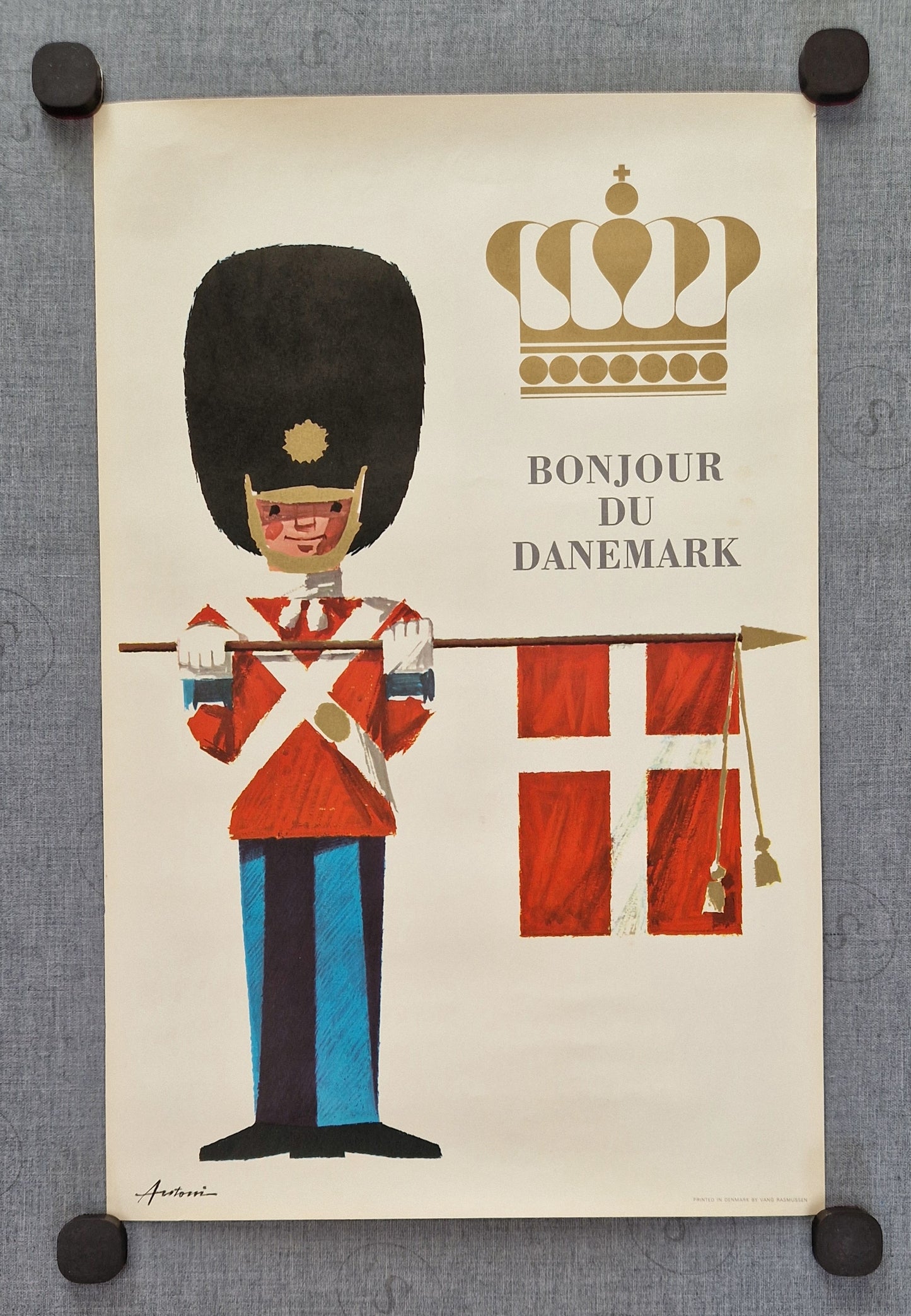1960s Denmark Travel Poster by Ib Antoni (royal guard, small version) - Original Vintage Poster