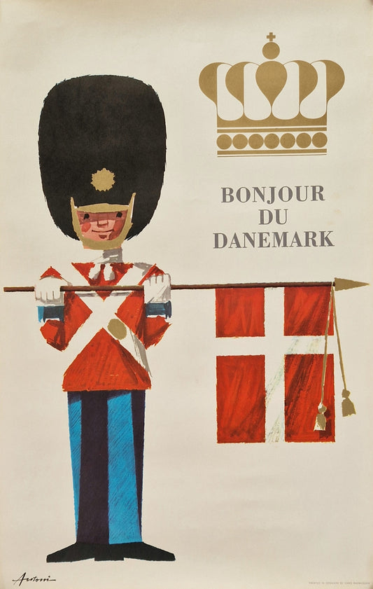 1960s Denmark Travel Poster by Ib Antoni (royal guard, small version) - Original Vintage Poster