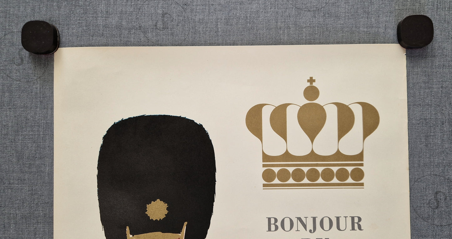1960s Denmark Travel Poster by Ib Antoni (royal guard, small version) - Original Vintage Poster