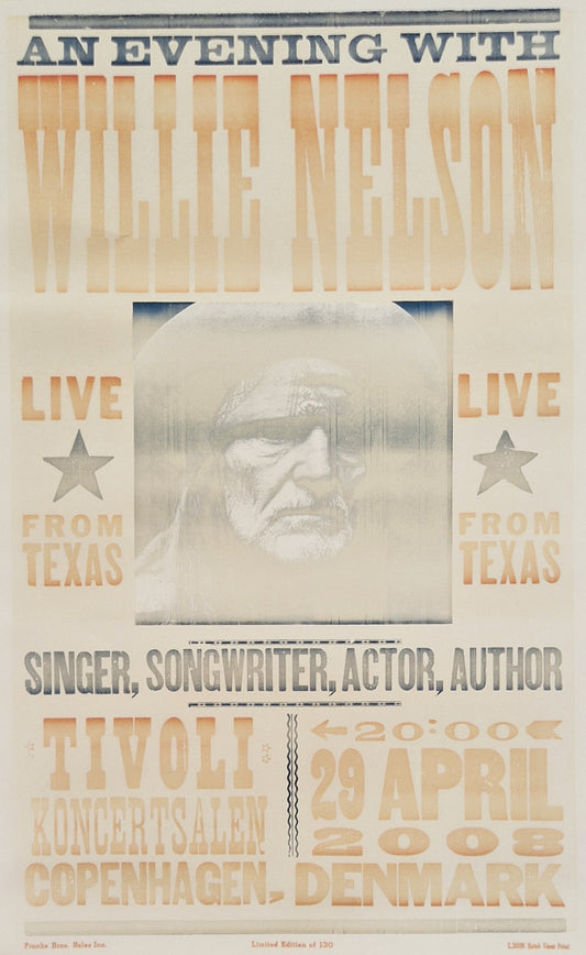 2008 Willie Nelson in Tivoli Gardens Limited edition - Original Vintage Poster