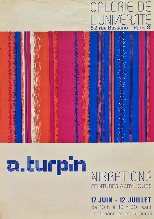 1968 Turpin Vibrations at Galerie de l'Université - Original Vintage Poster