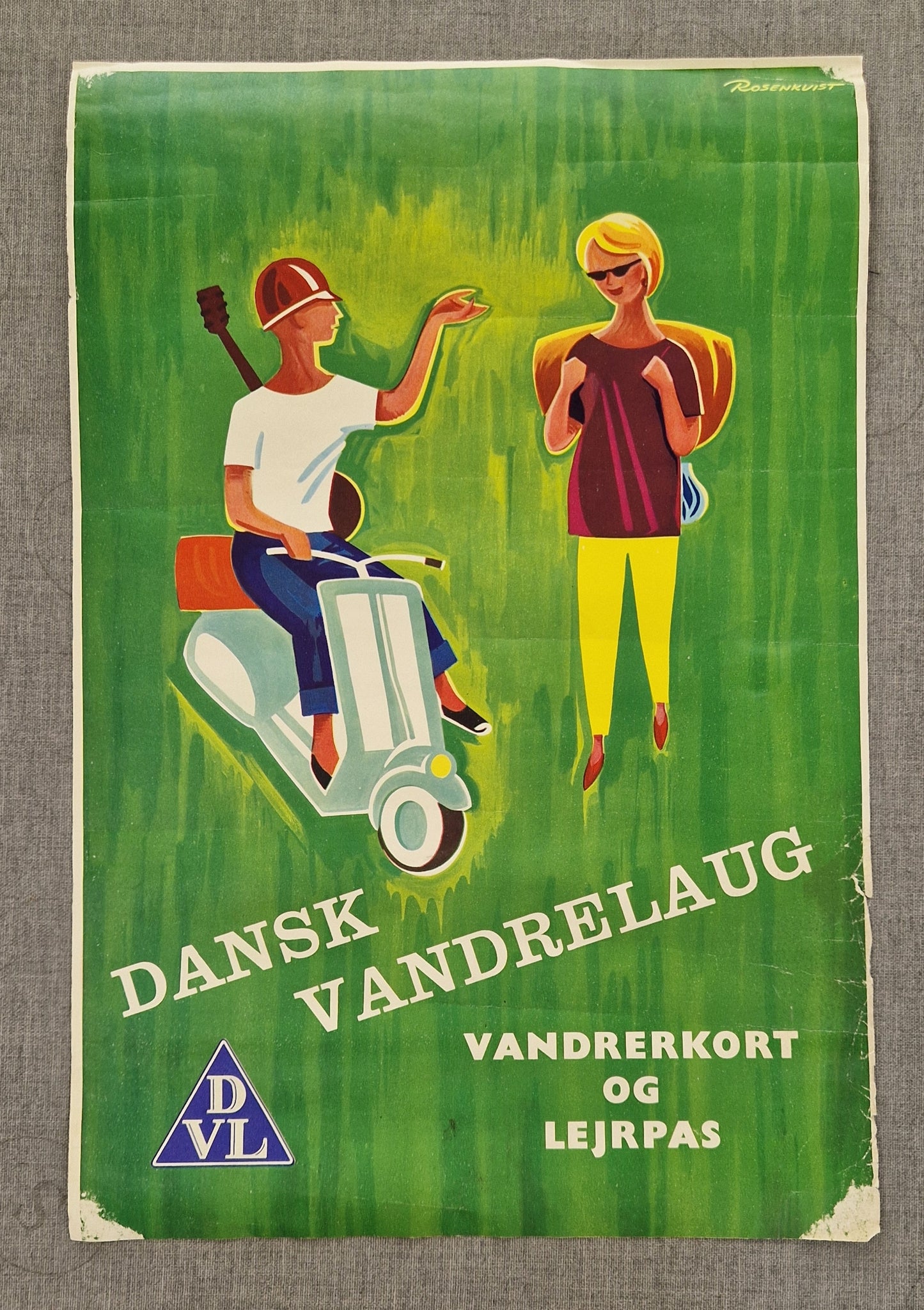 1960s Danish Hiking Association - Original Vintage Poster