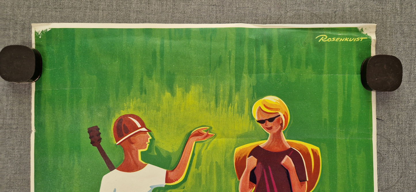 1960s Danish Hiking Association - Original Vintage Poster