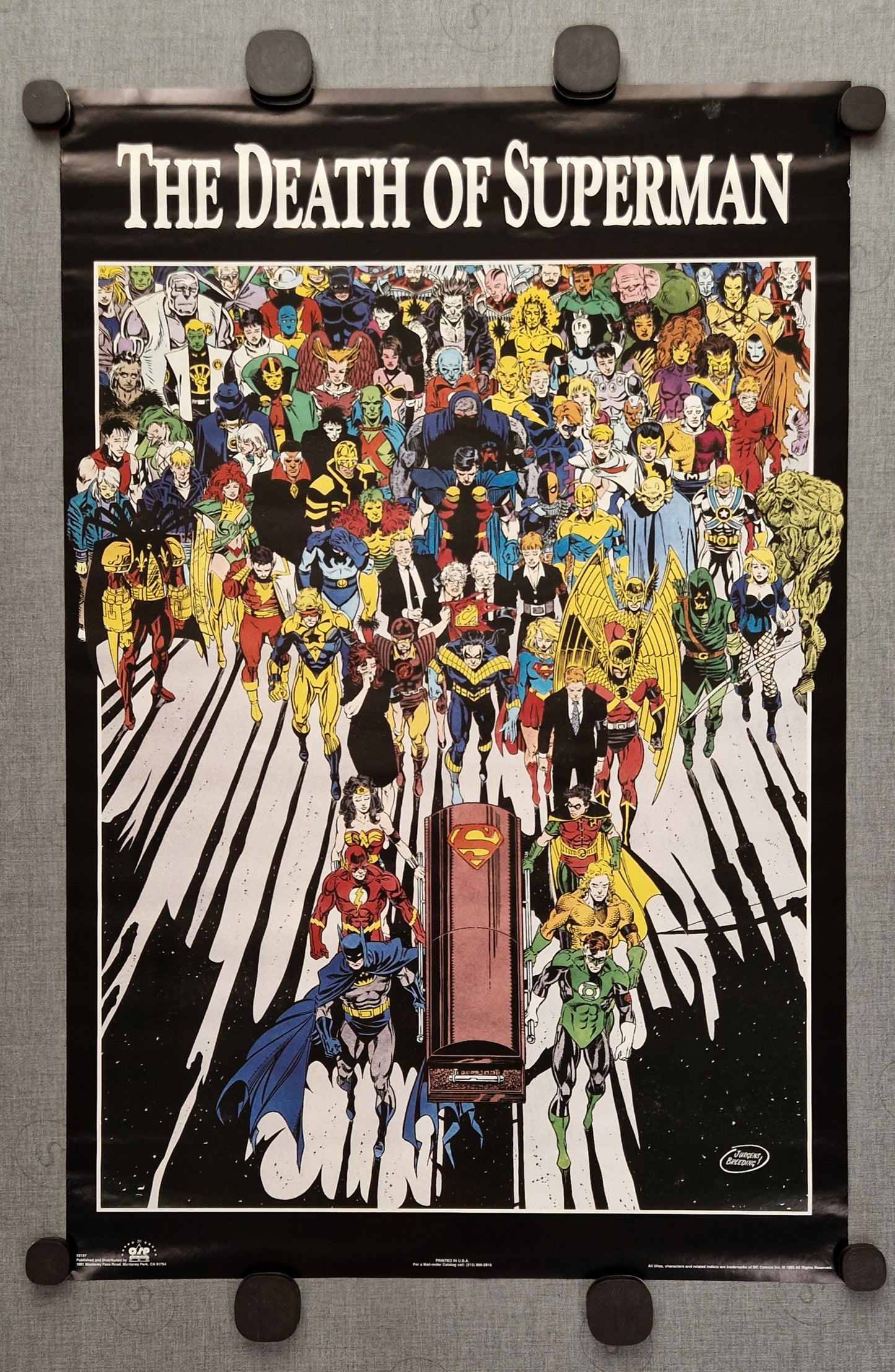 1993 Death of Superman - Official DC Comics - Original Vintage Poster
