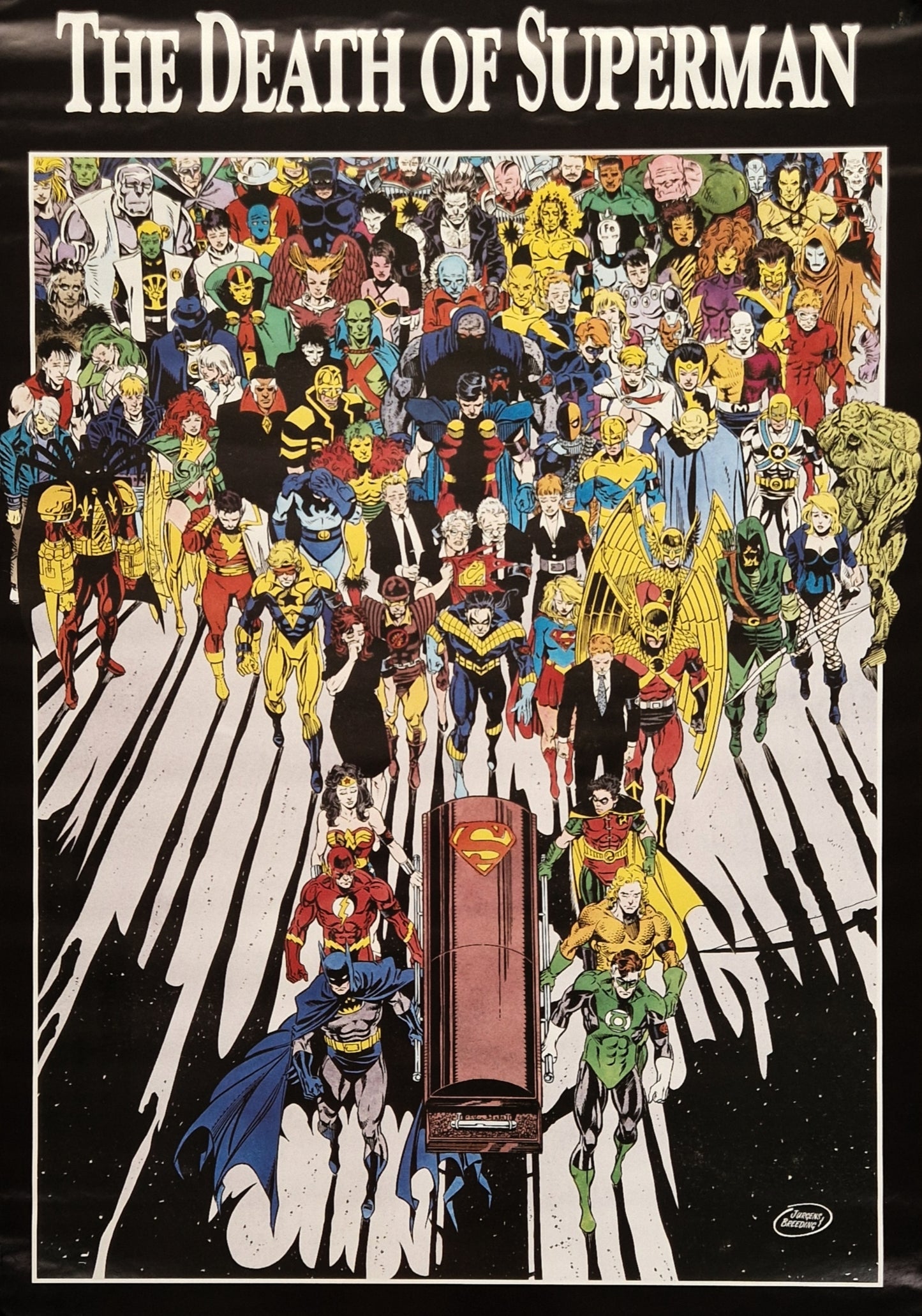 1993 Death of Superman - Official DC Comics - Original Vintage Poster