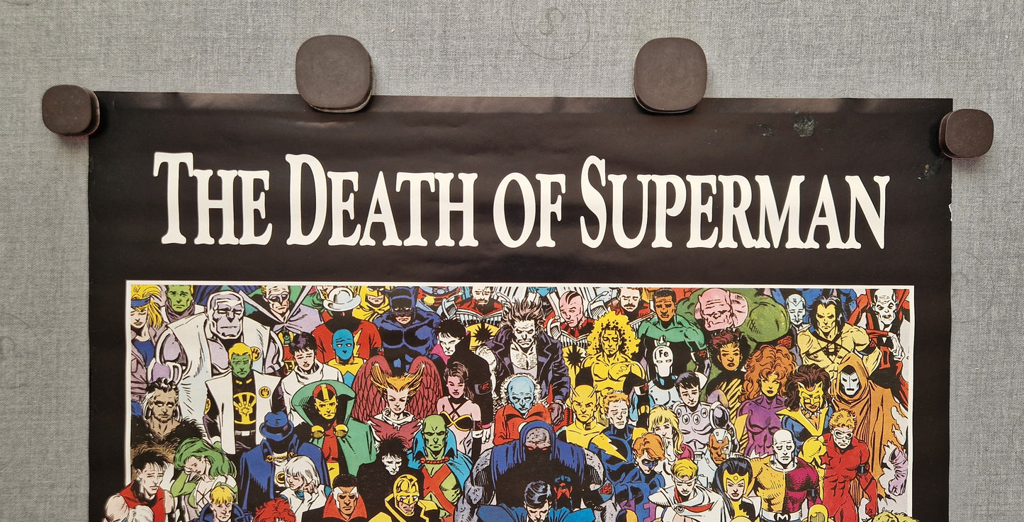 1993 Death of Superman - Official DC Comics - Original Vintage Poster
