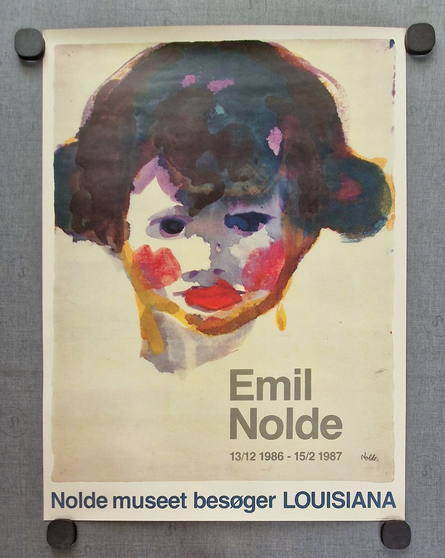 1987 Emil Nolde Louisiana Exhibition Poster - Original Vintage Poster