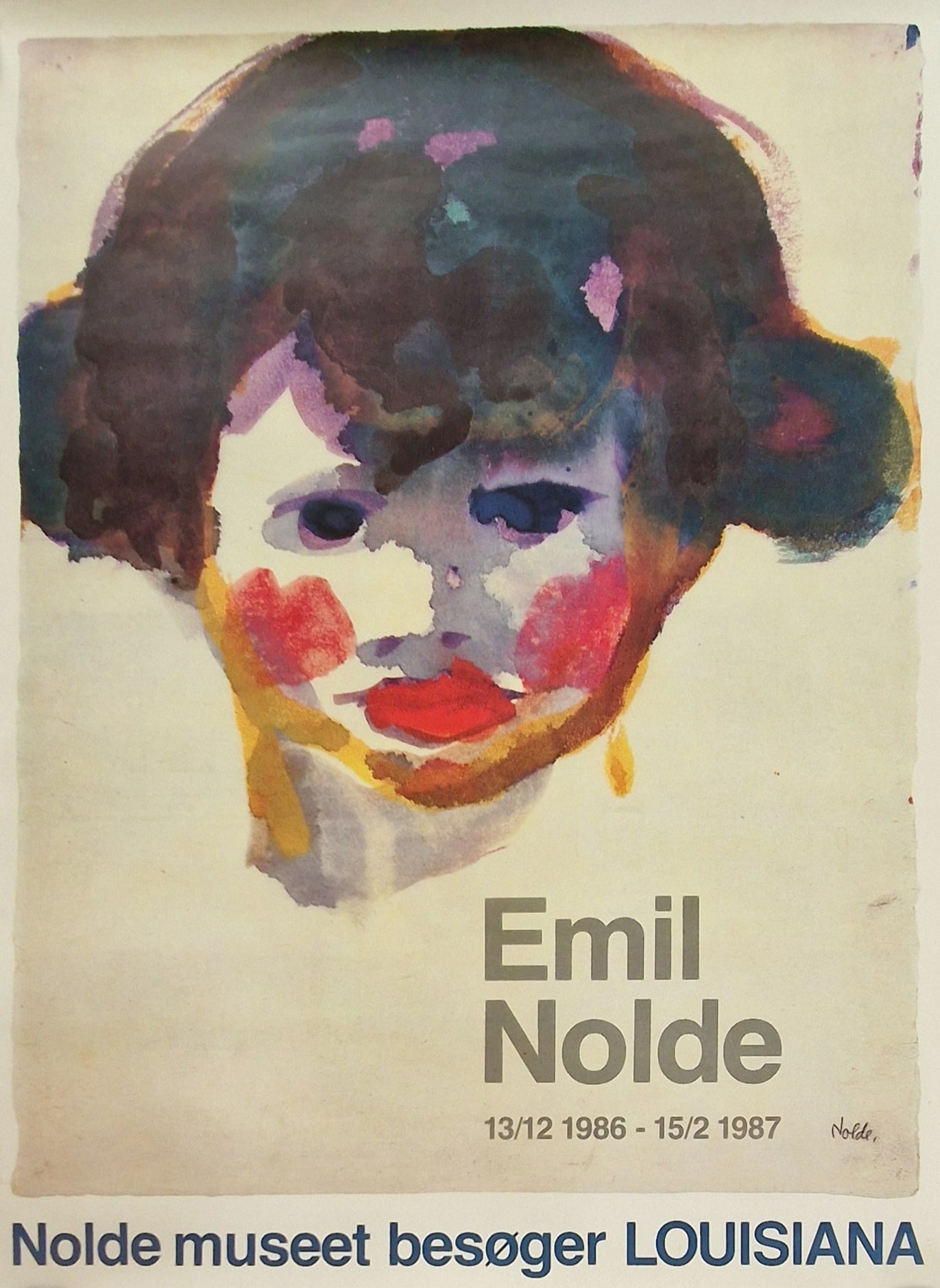 1987 Emil Nolde Louisiana Exhibition Poster - Original Vintage Poster