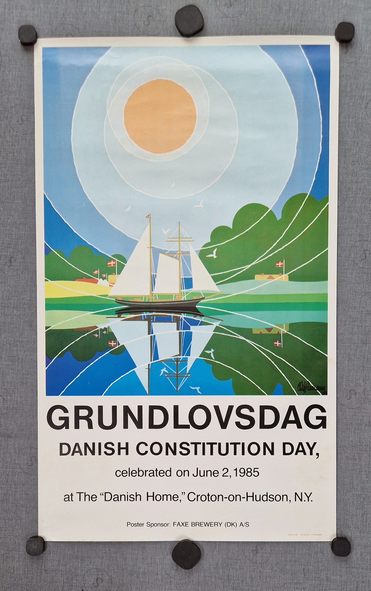 1985 Danish Constitution Day - Original Vintage Poster
