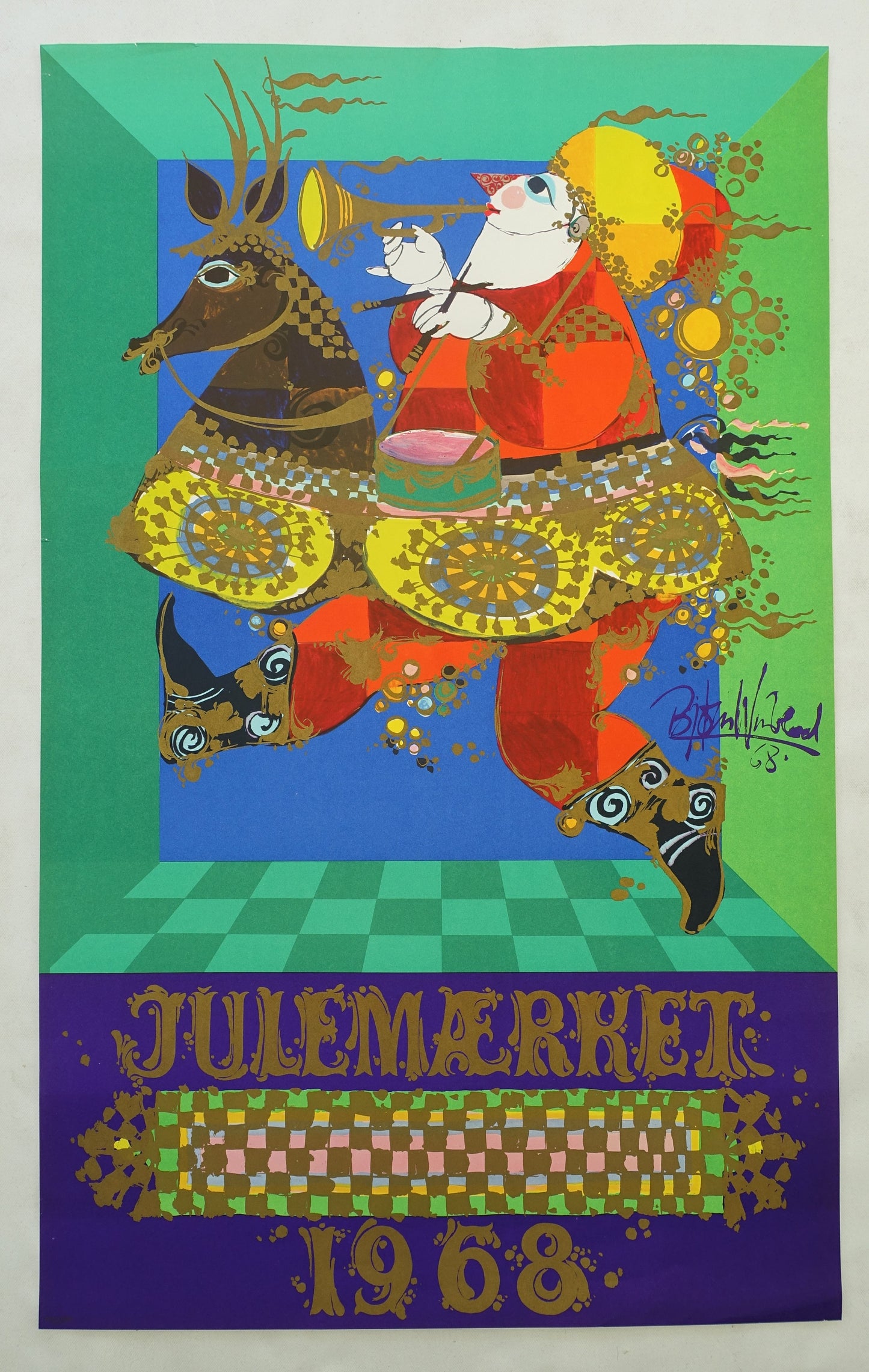 1968 Wiinblad Christmas Poster - Original Vintage Poster