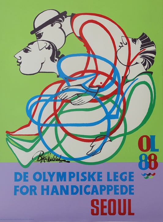 1988 Wiinblad Paralympic Games Seoul - Original Vintage Poster