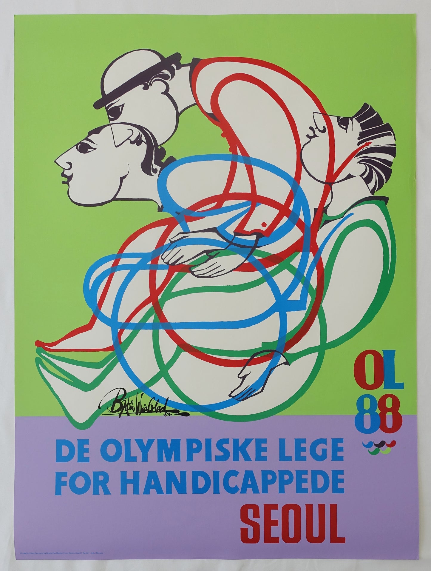 1988 Wiinblad Paralympic Games Seoul - Original Vintage Poster