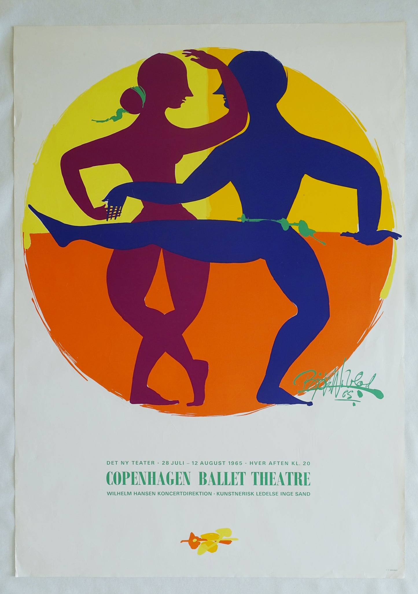 1965 Wiinblad Copenhagen Ballet Theatre - Original Vintage Poster
