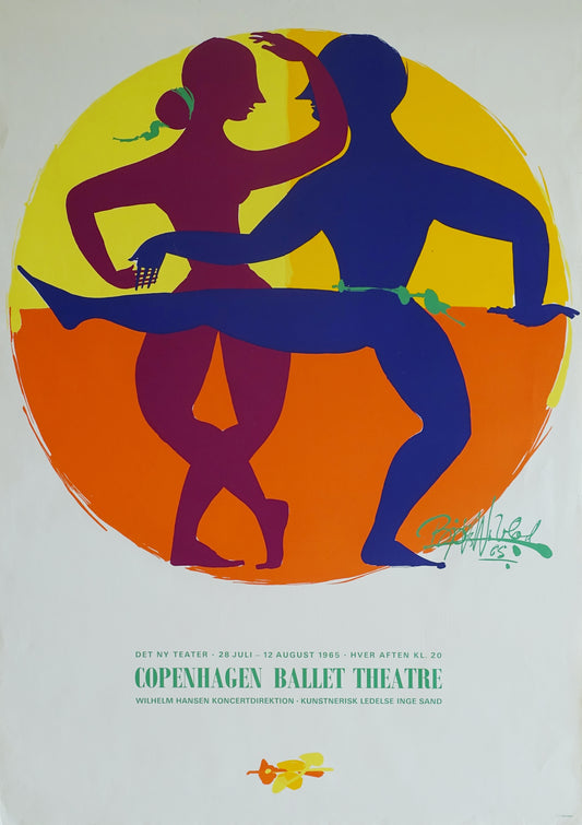 1965 Wiinblad Copenhagen Ballet Theatre - Original Vintage Poster