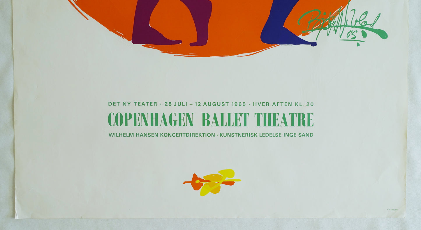 1965 Wiinblad Copenhagen Ballet Theatre - Original Vintage Poster