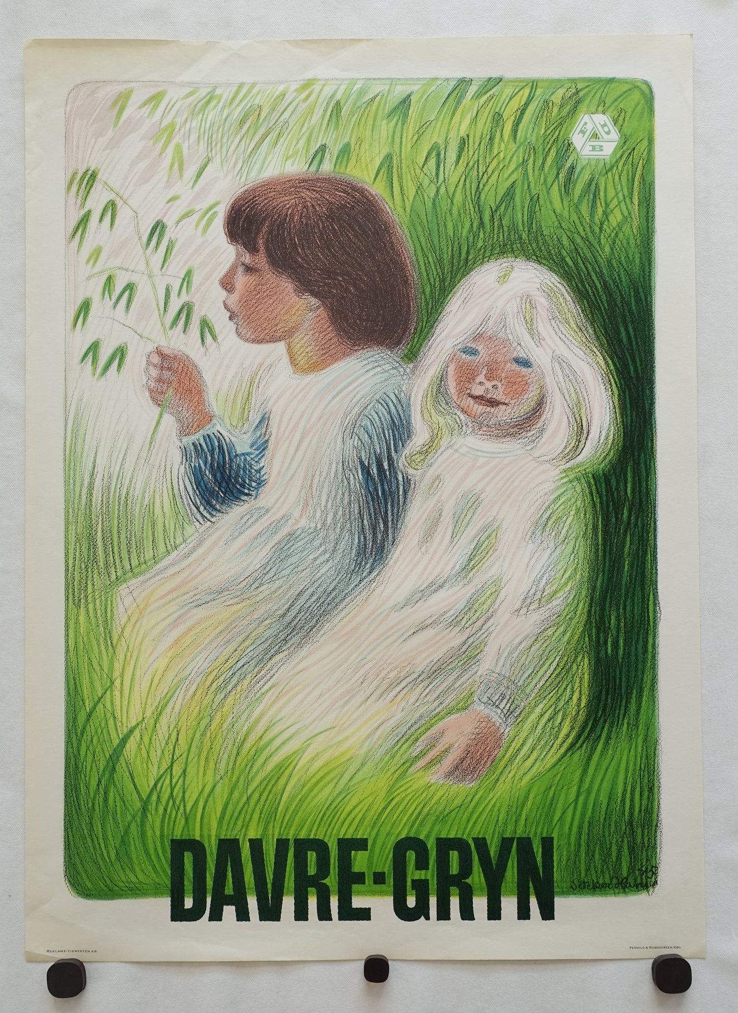 1940s Sikker Hansen's Havre Davre Gryn - Original Vintage Poster