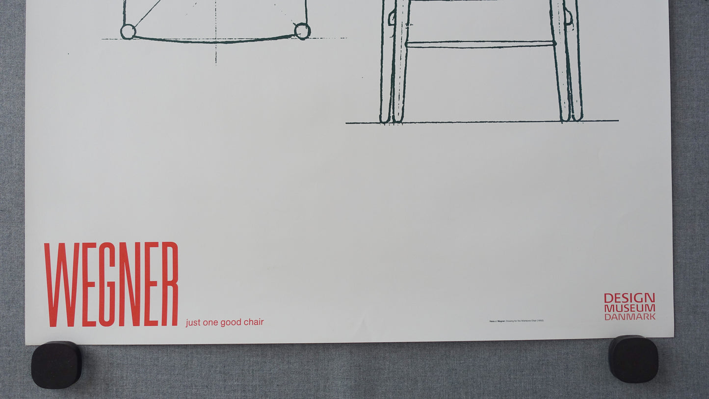 2014 Wegner Wishbone Chair Sketch Design Museum Denmark - Original Vintage Poster