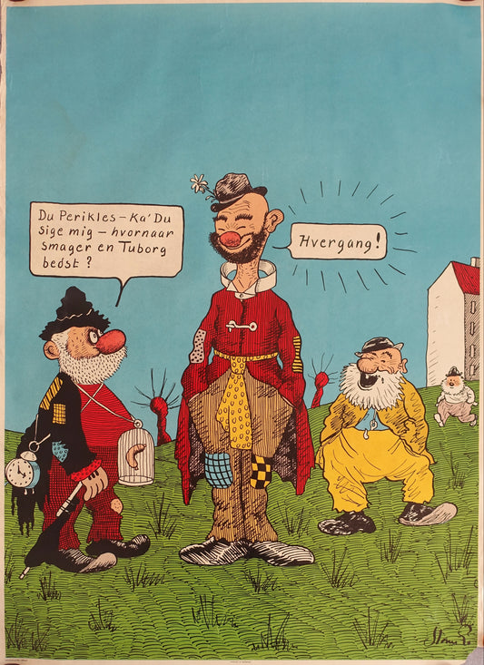 1950s Tuborg Beer Poster by Storm P. - Original Vintage Poster