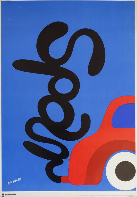 1978 Save Energy Campaign by Per Arnoldi (car) - Original Vintage Poster