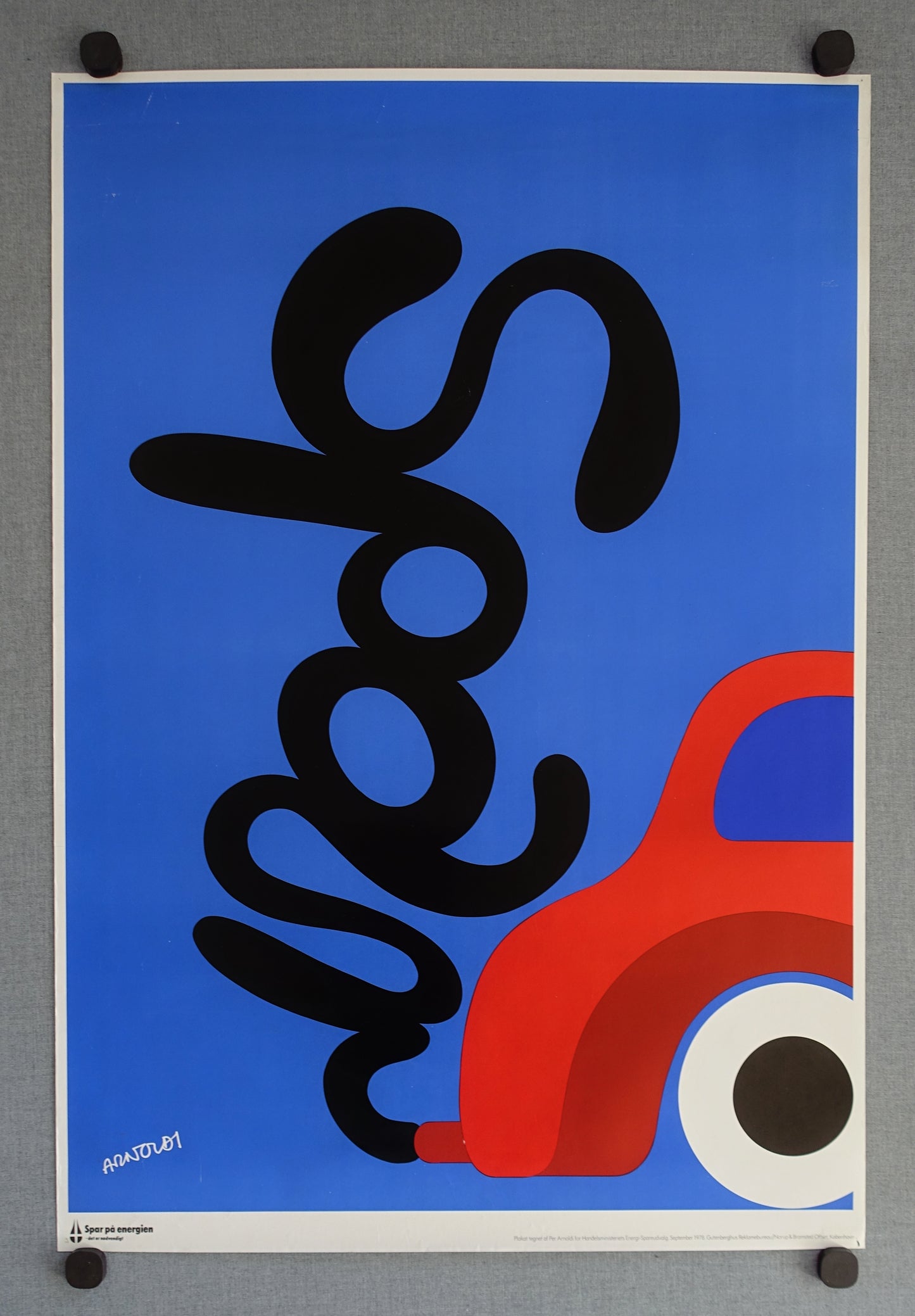1978 Save Energy Campaign by Per Arnoldi (car) - Original Vintage Poster