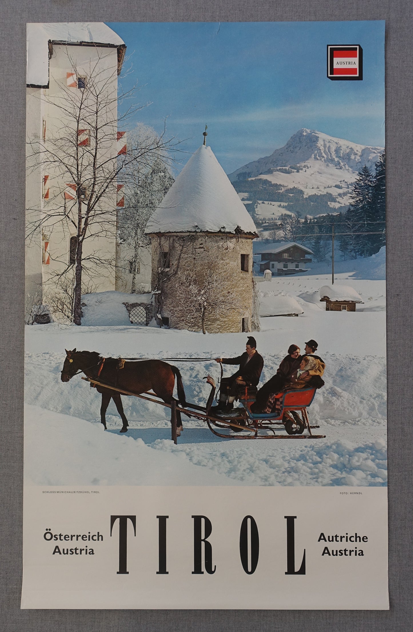 1960s Kitzbuhel, Tirol (winter)- Austria Travel Poster - Original Vintage Poster