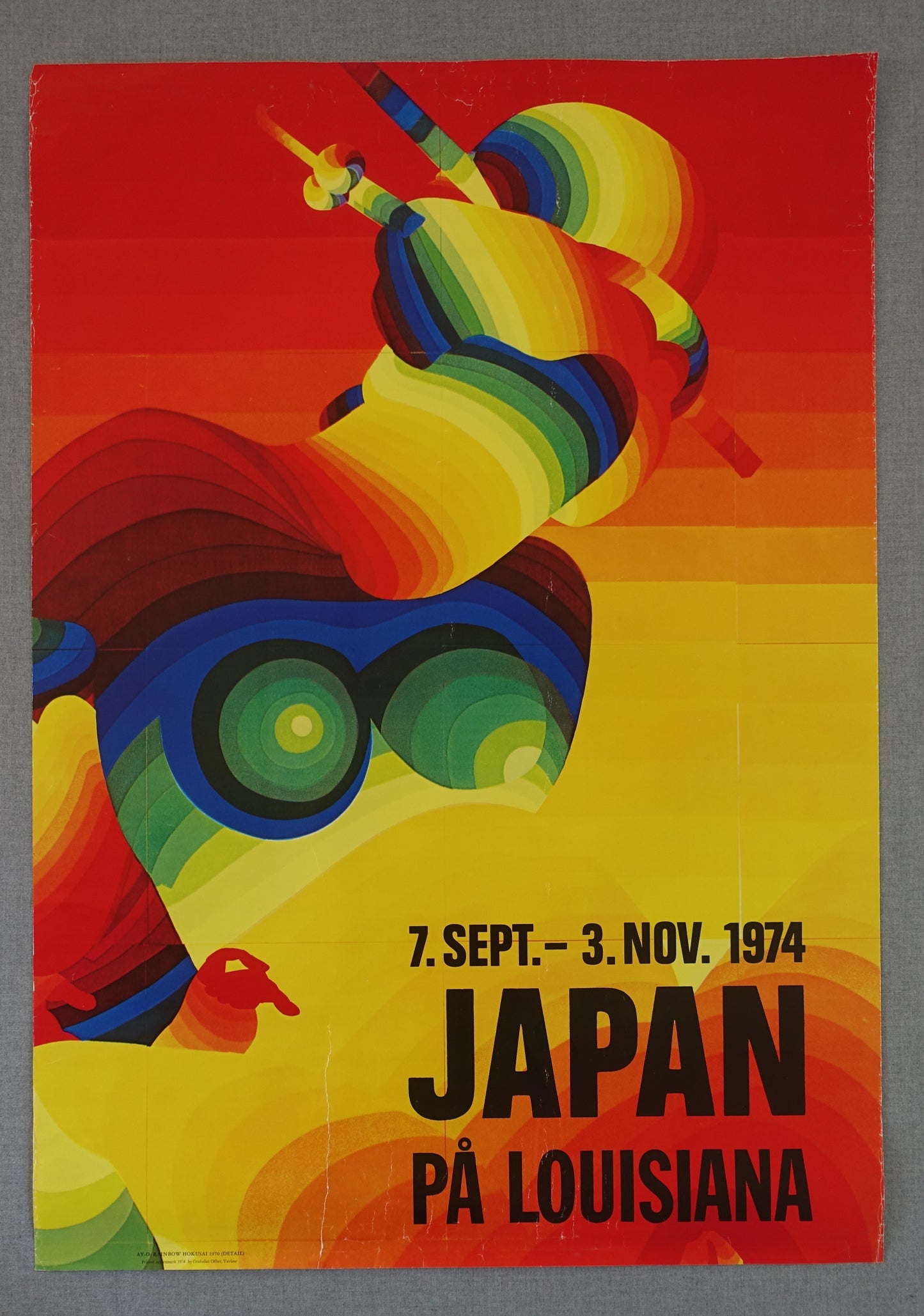 1974 Rainbow Hokusai Japan on Louisiana Museum of Modern Art - Original Vintage Poster