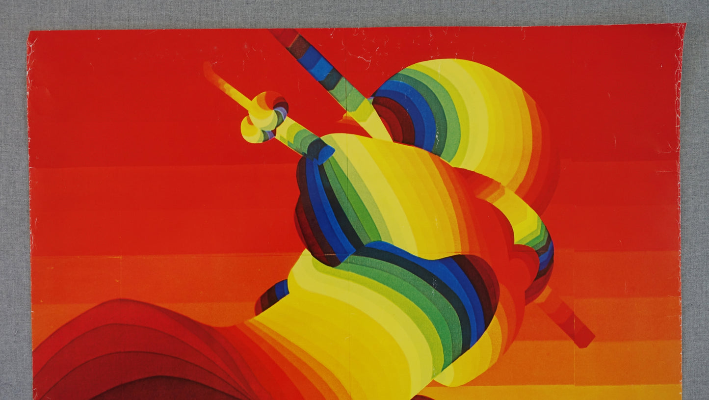 1974 Rainbow Hokusai Japan on Louisiana Museum of Modern Art - Original Vintage Poster