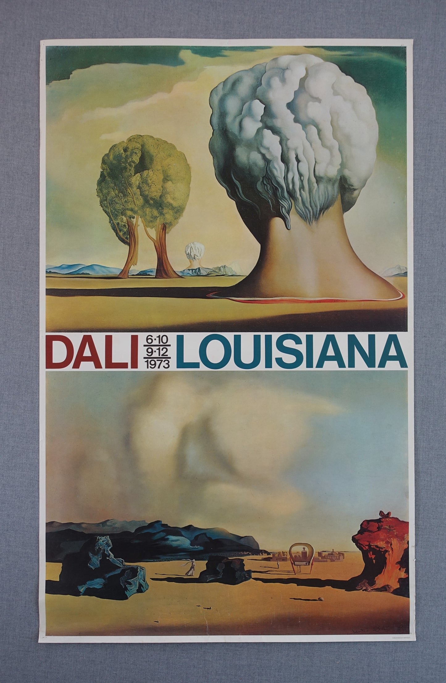 1973 Salvador Dalí - Exhibition on Louisiana Museum, Denmark - Original Vintage Poster