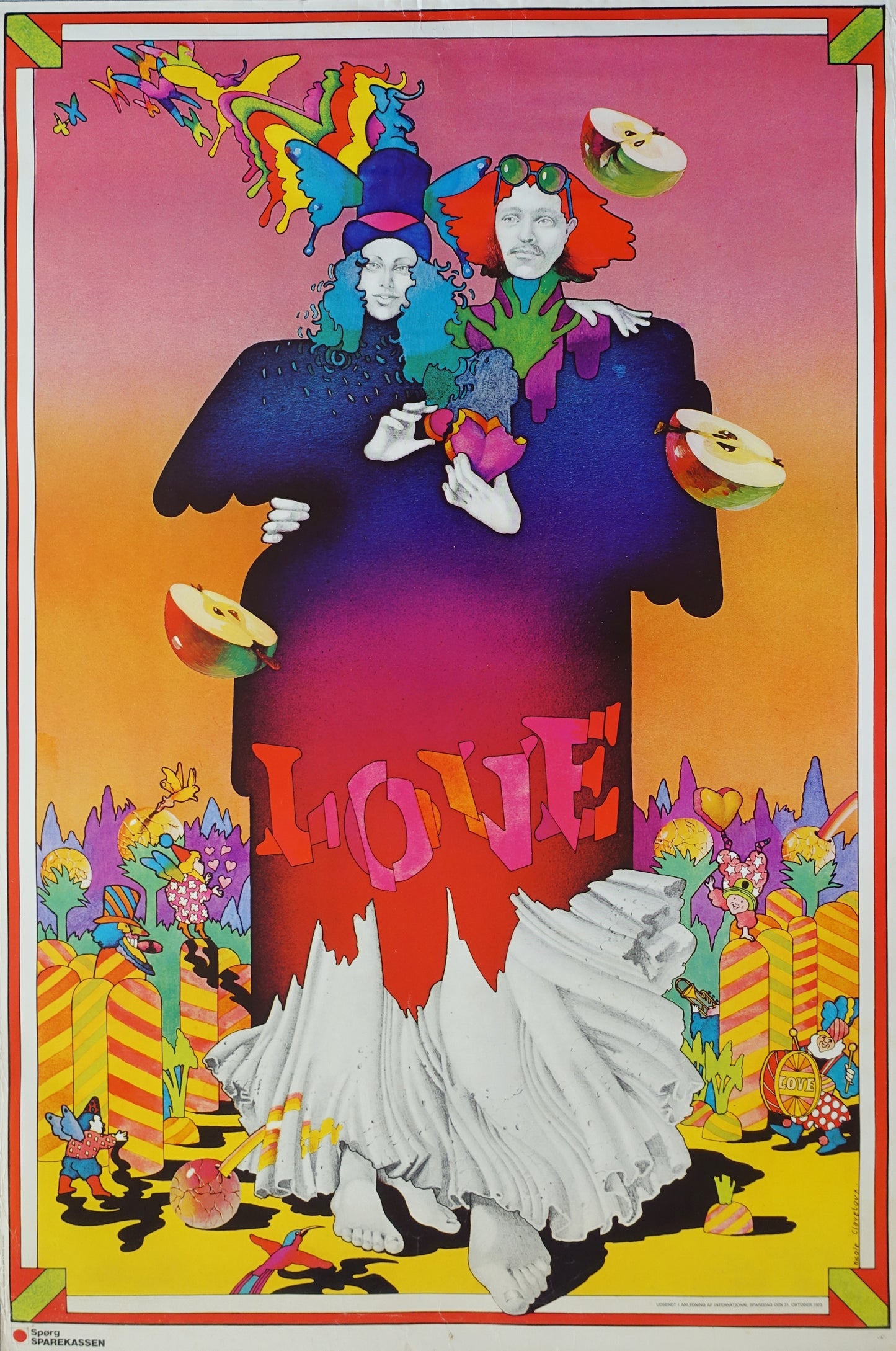 1973 Psychedelic Love Poster - Original Vintage Poster
