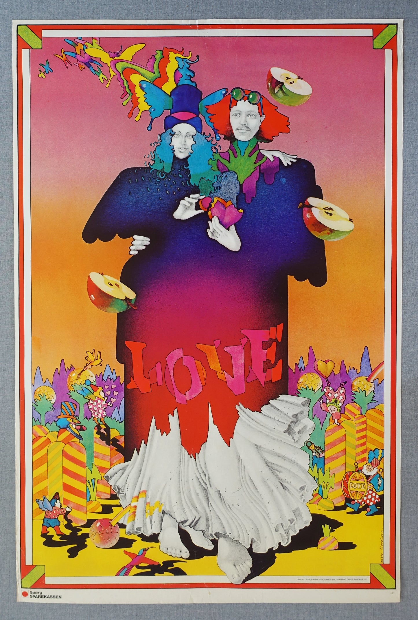1973 Psychedelic Love Poster - Original Vintage Poster