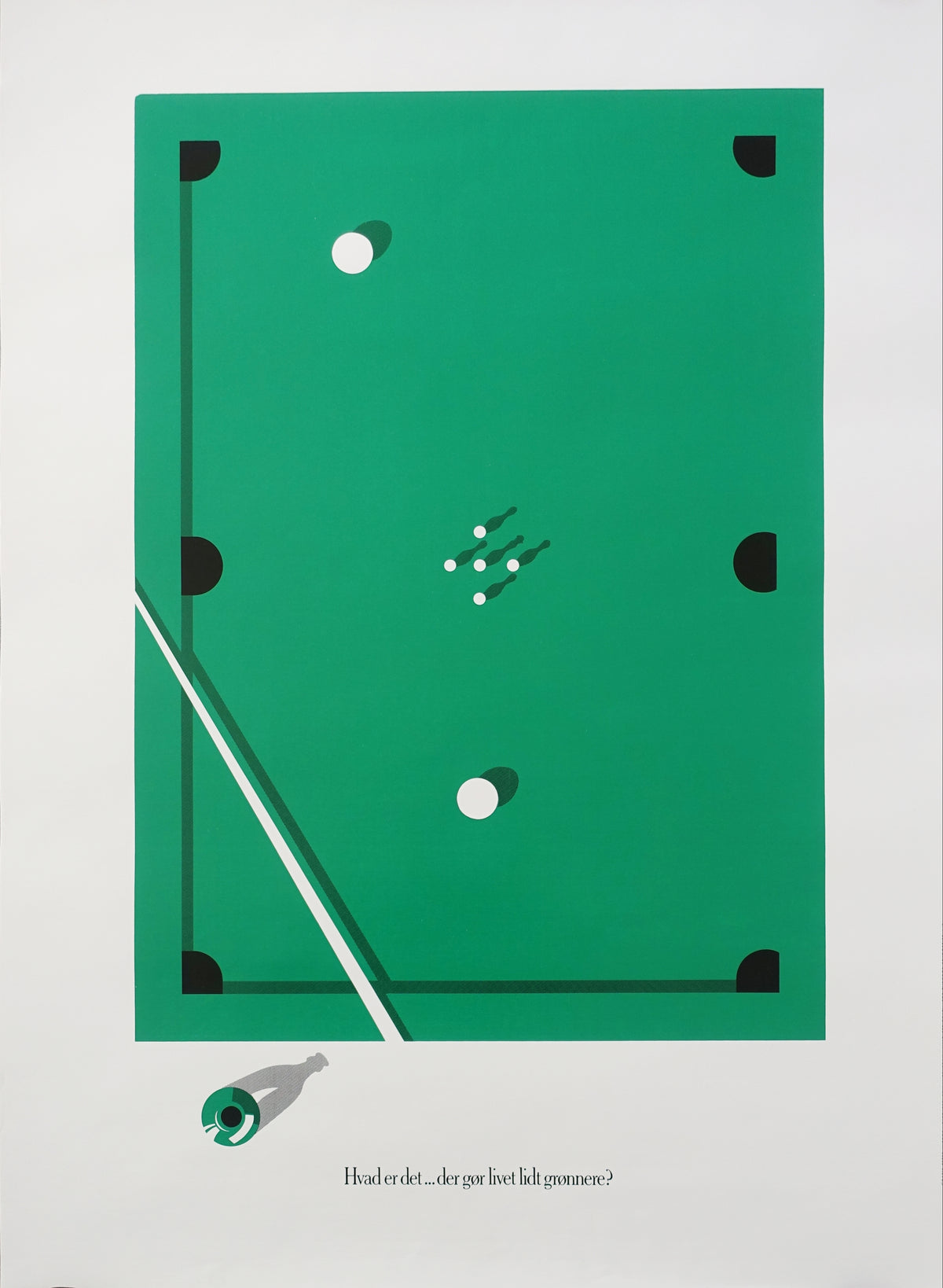 1985 Tuborg Beer Advertisement (Five-pin Billiards) - Original Vintage Poster