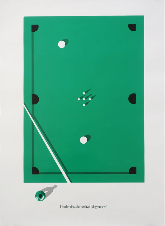 1985 Tuborg Beer Advertisement (Five-pin Billiards) - Original Vintage Poster
