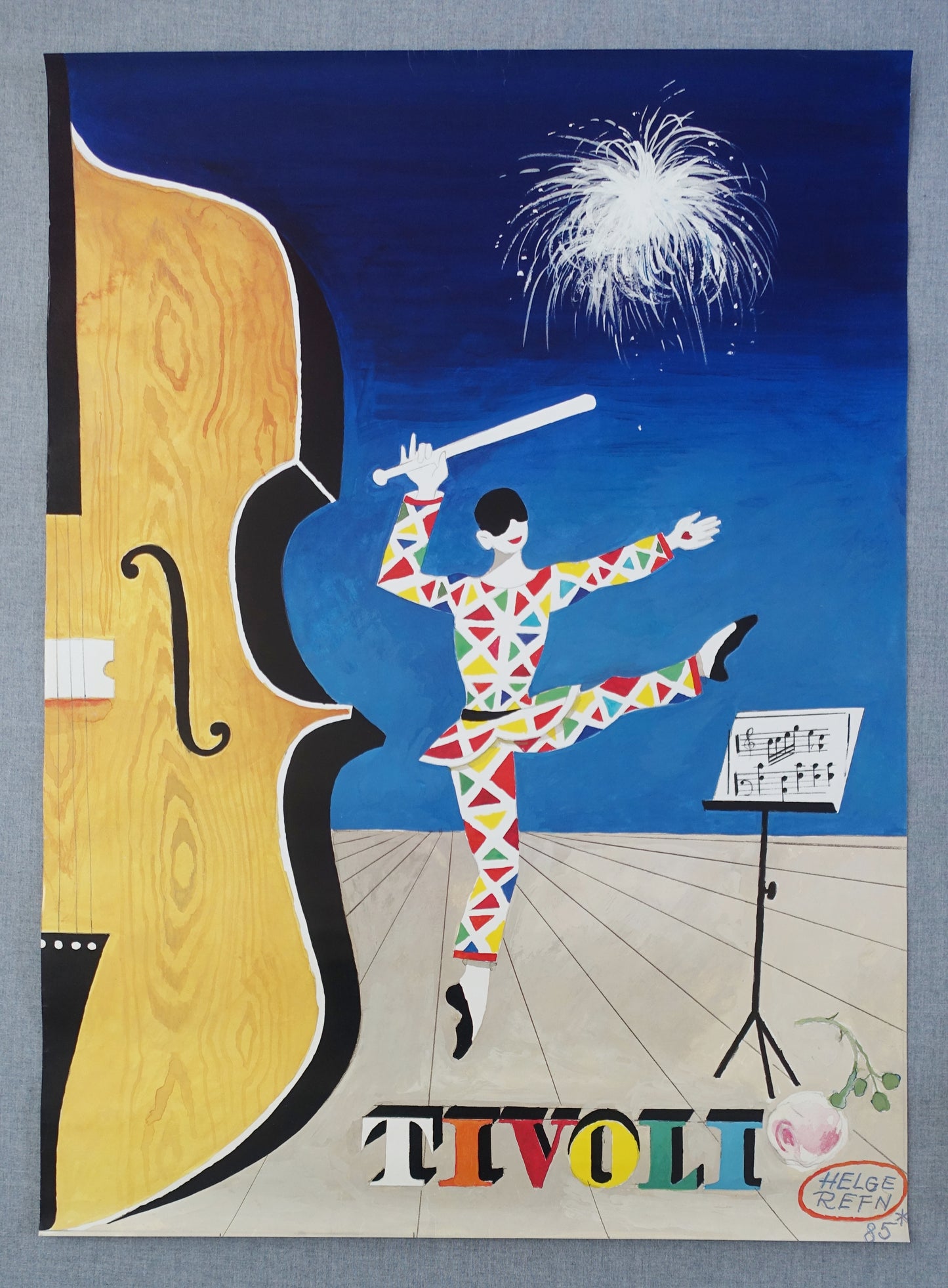 1985 Tivoli Gardens by Helge Refn - Original Vintage Poster