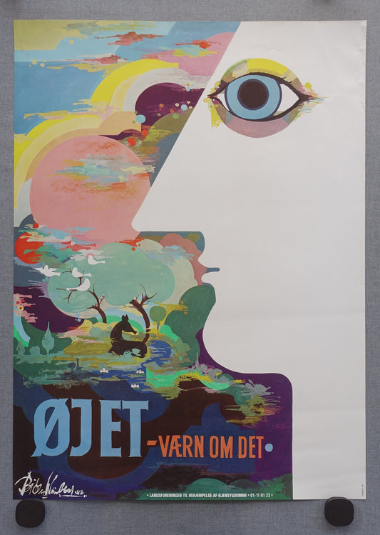 1983 Bjørn Wiinblad's "The Eye" - Original Vintage Poster