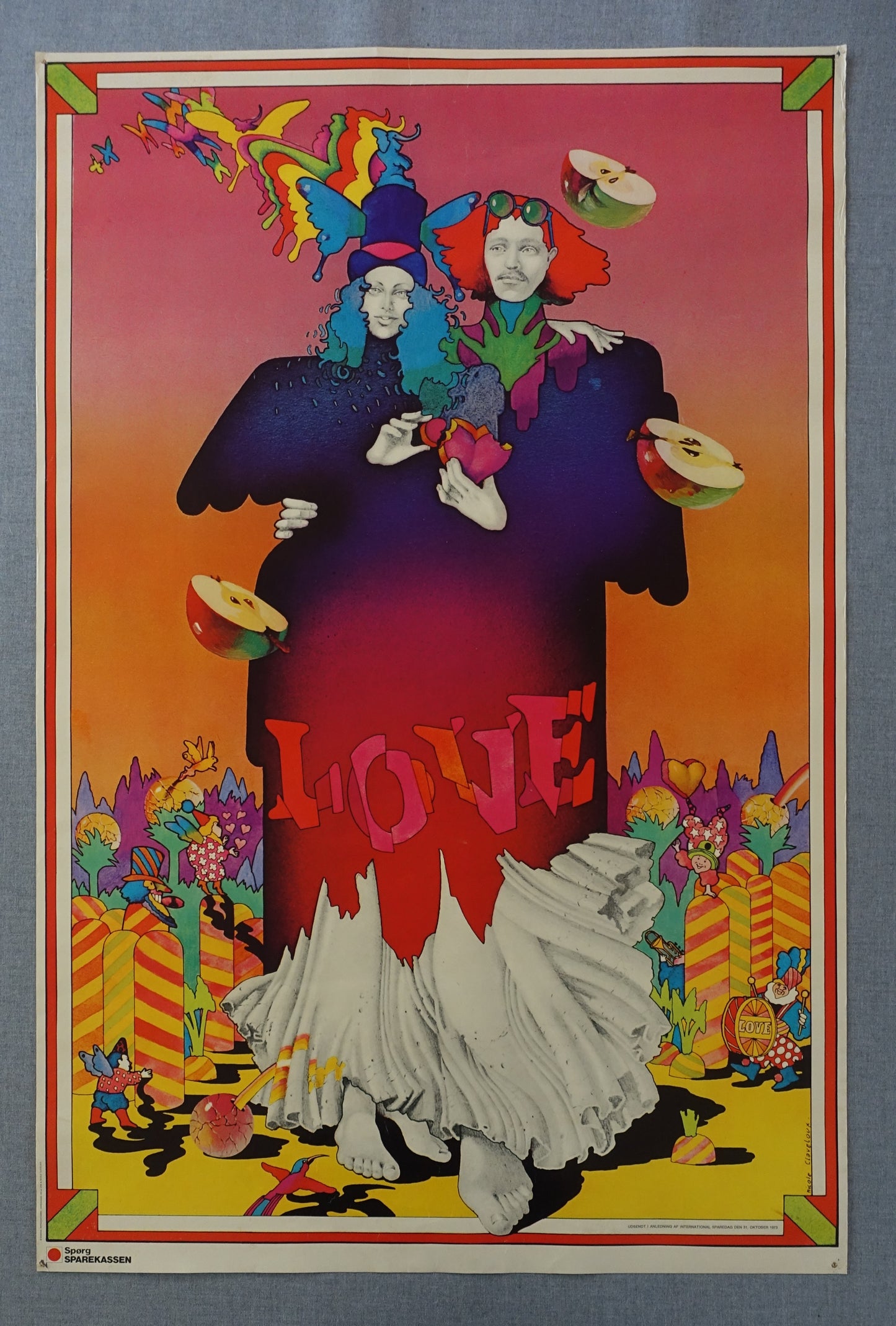 1973 Psychedelic Love Poster - Original Vintage Poster