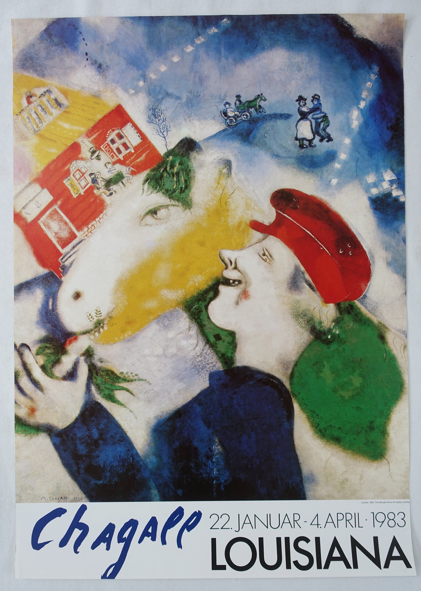 1983 Chagall Peasant Life on Louisiana Museum of Modern Art - Original Vintage Poster