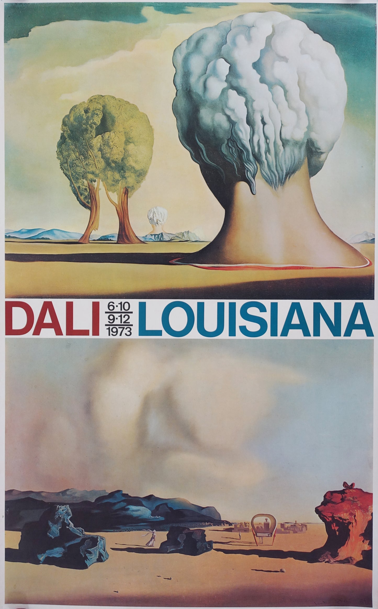 1973 Salvador Dalí - Exhibition on Louisiana Museum, Denmark - Original Vintage Poster