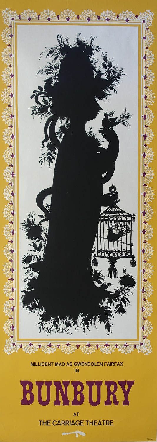 1963 Wiinblad's "Bunbury" at The Carriage Theater (yellow version) - Original Vintage Poster