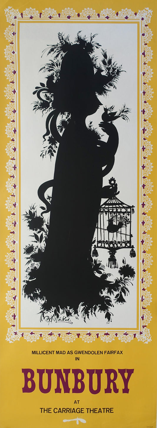 1963 Wiinblad's "Bunbury" at The Carriage Theater (yellow version) - Original Vintage Poster