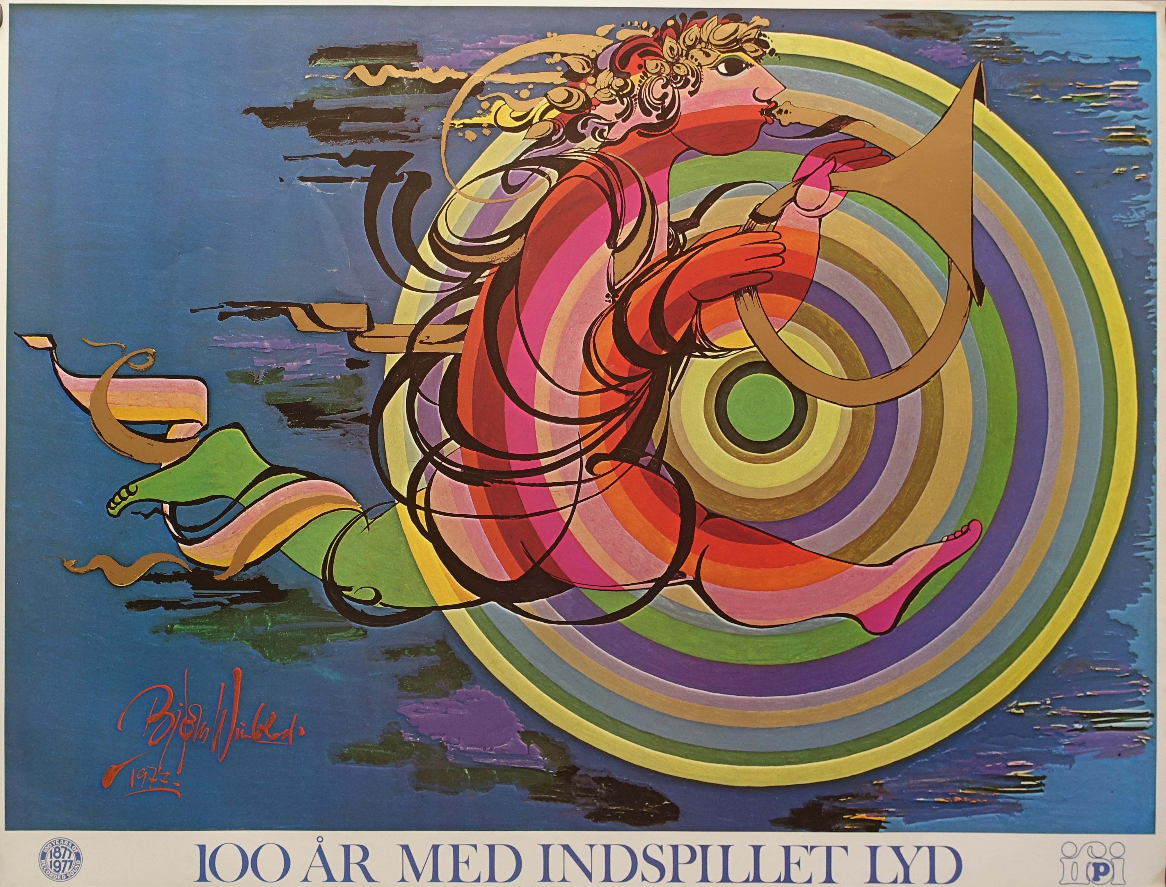 1977 Bjørn Wiinblad Music Artwork for IFOI Denmark - Original