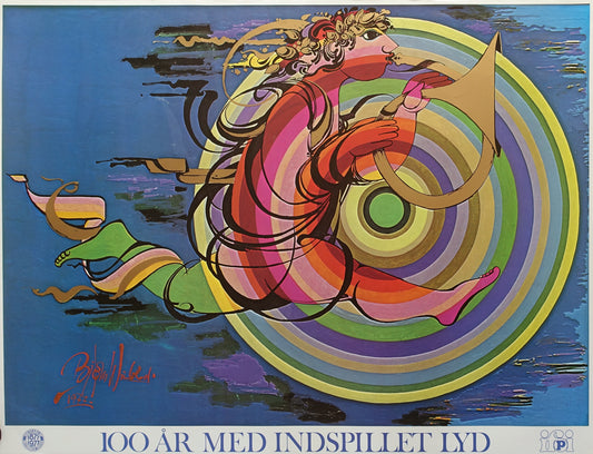 1977 Bjørn Wiinblad Music Artwork for IFOI Denmark - Original Vintage Poster