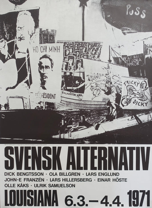 1971 Swedish Alternative Art on Louisiana Museum of Modern Art - Original Vintage Poster