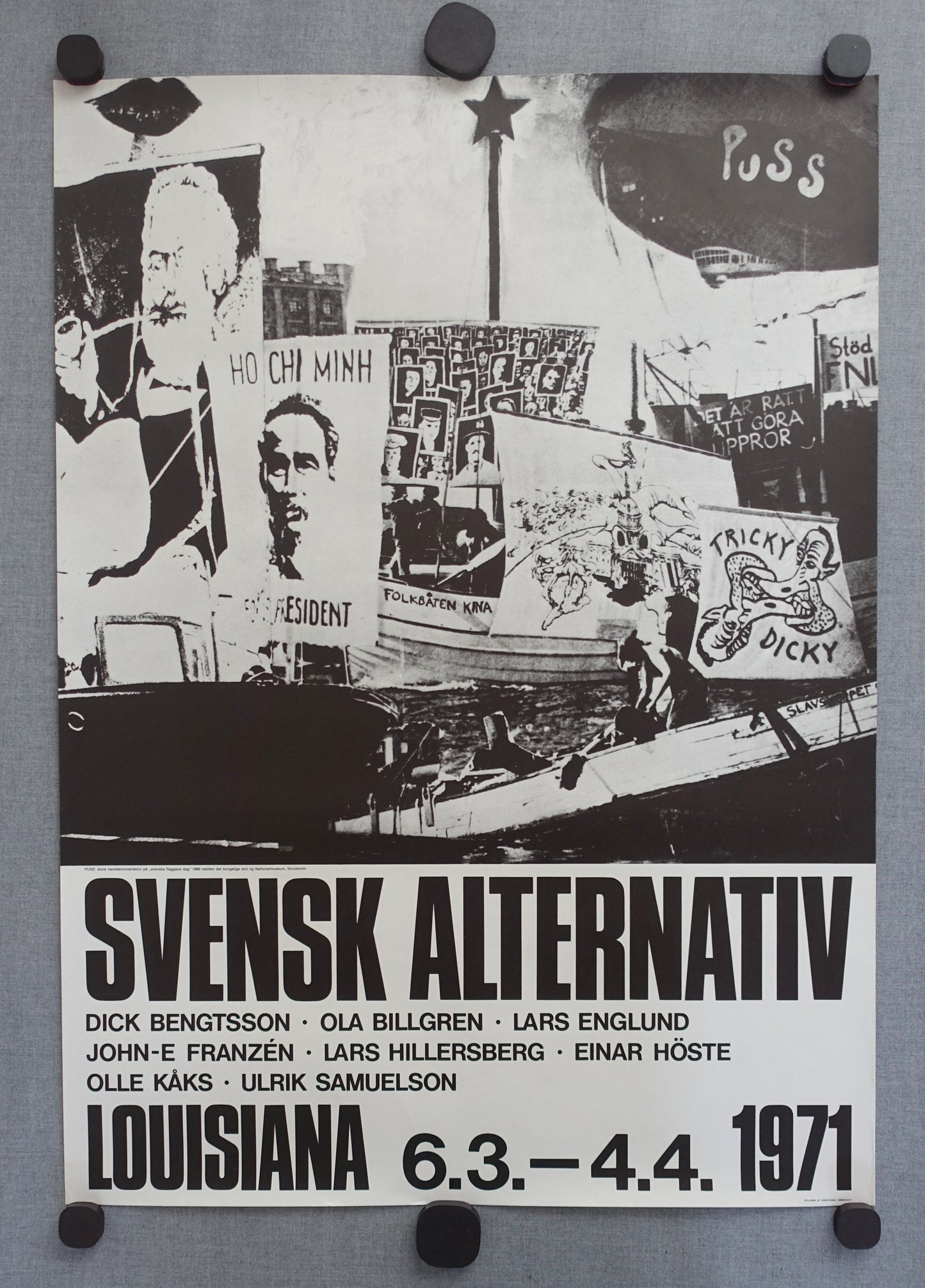 1971 Swedish Alternative Art on Louisiana Museum of Modern Art - Original Vintage Poster