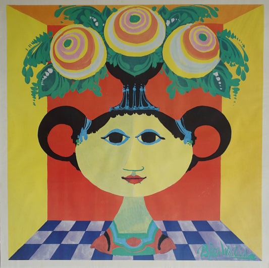 1970s Wiinblad Vase Artwork - Original Vintage Poster