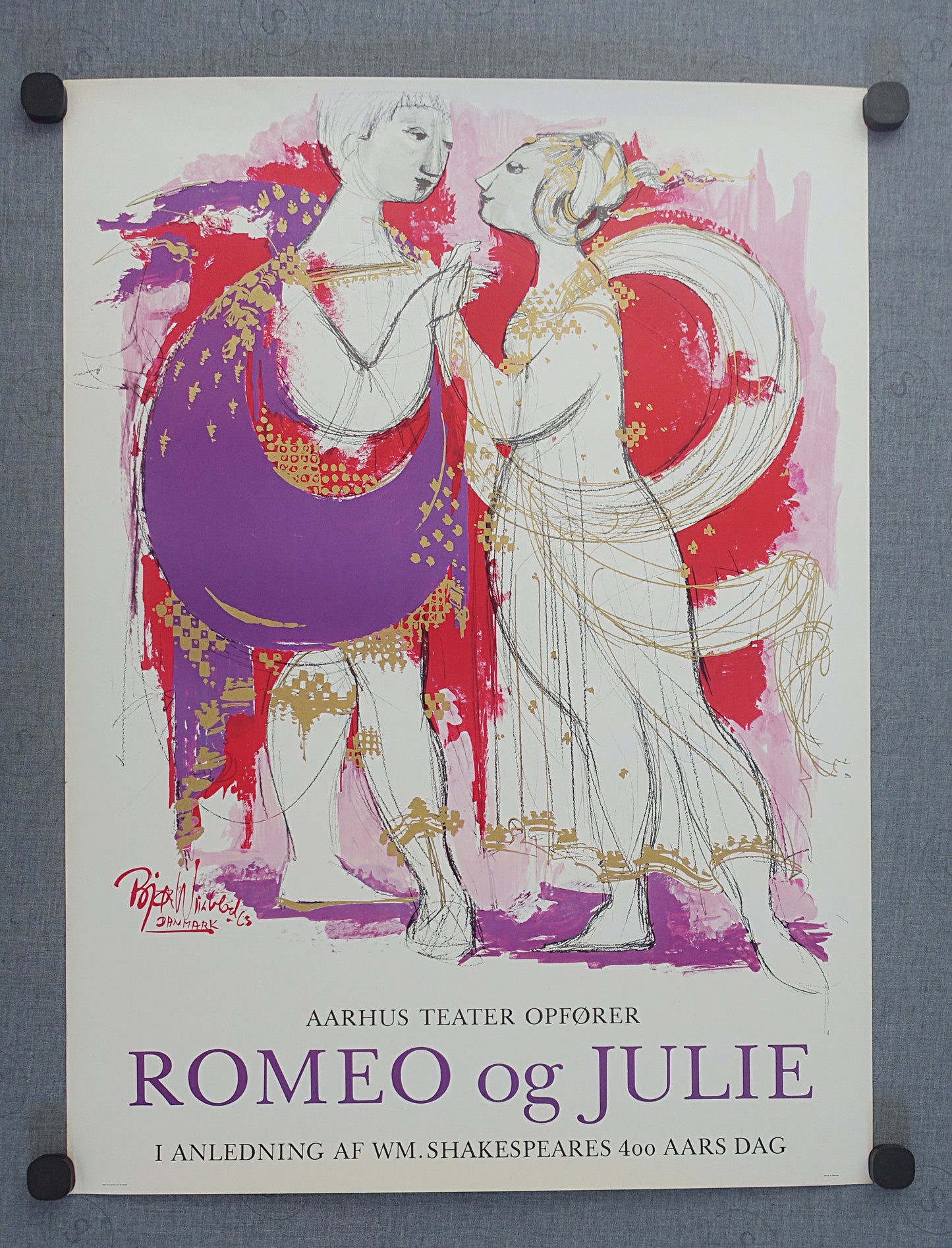 1963 Romeo & Juliet by Bjørn Wiinblad II - Original Vintage Poster