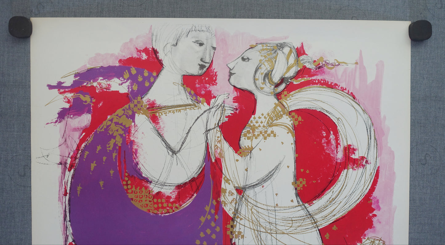 1963 Romeo & Juliet by Bjørn Wiinblad II - Original Vintage Poster