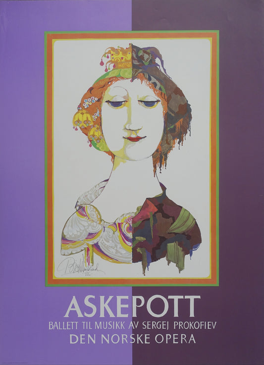 1985 Bjørn Wiinblad's The Cinderella Ballet - The Norwegian Opera - Original Vintage Poster